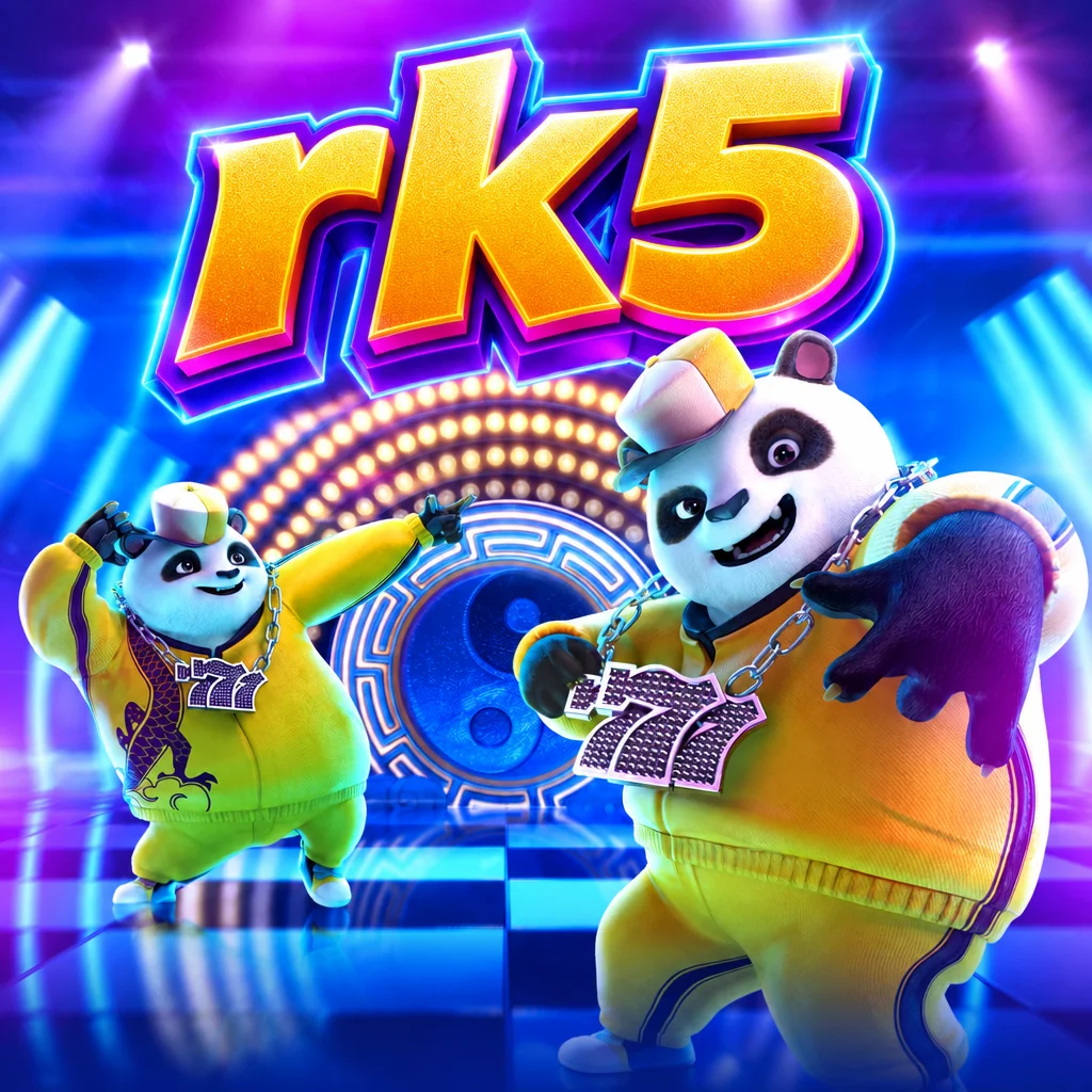 rk5 Hip Hop Panda menampilkan karakter panda dengan pakaian hip hop kuning di atas panggung