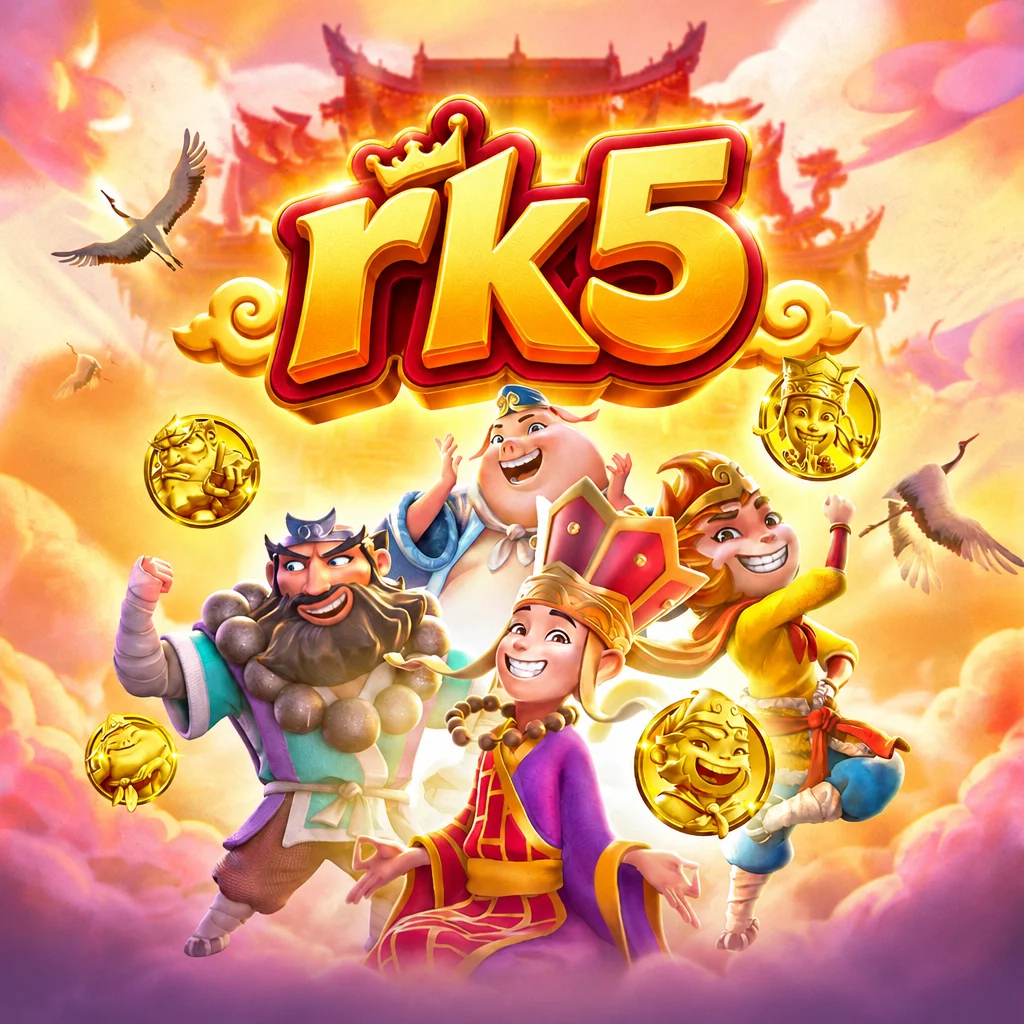 rk5 Journey To The Wealth menampilkan karakter Biksu Xuanzang, Sun Wukong, Zhu Bajie, dan Sha Wujing